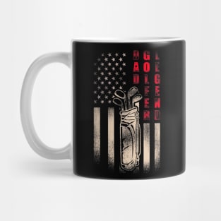 Dad Golfer Legend American Flag Fathers Day Mug